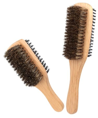 Generisch 2 Stück Wildschweinborsten Haarbürsten für Herren Doppelseitige Styling und Entwirrungsbürsten Langlebig und Vielseitig für Bart und Haare