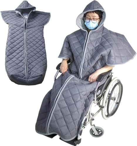 Tmendy Rollstuhl-Kuscheldecke，Rollstuhl Fußsack | Fußsack für Rollstuhl Schlupfsack Decke Rollstuhlfahrer Erwachsene | Winter Rollstuhlsack Winddichte Decke