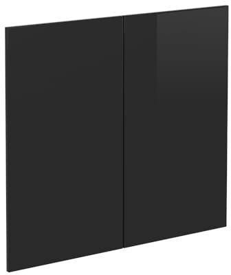Vicco Küchenfront R-Line, Schwarz Hochglanz, 79.2 x 71.3 cm | Möbelfront für den Spülenunterschrank, passend für R-Line Küchenschränke zur einfachen Montage