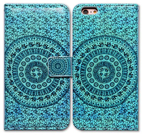 Bcov Bfun iPhone 7 Wallet Case,iPhone 8 Case, Elephant Mandala Flip Leather Case Wallet Cover with ID Credit Card Slot Holder Stand For iPhone 7/8