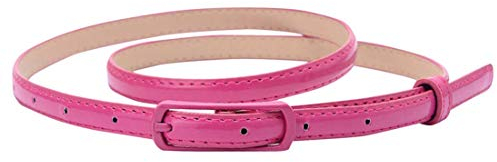 Selighting Damen Ledergürtel Schmale Damengürtel PU-Leder für Kleider (Rosa)