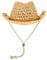 Qchomee Wide Brim Straw Hat Sun Protection Cowboy Hats Caps Summer Anti UV Travel Beach Caps Foldable Western Cowgirl Hats Shapeable Bush Hat with Chin Strap for Kids,Men,Women,Camping,Fishing,Hiking