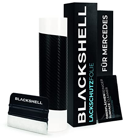 Blackshell® Ladekantenschutz Folie passend für Mercedes E-Klasse Limousine | Typ W211 | 2002-2009 Carbon Matt - passgenauer Stoßstangenschutz inkl. Set für Folierung