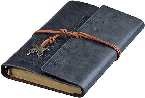 Longsing Retro Notizbuch Leder Notizbuch A6 Notizbuch Vintage Nachfüllbar Writing Journal Notizbuch