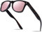 Unisex Nerd Herren Sonnenbrille Verspiegelt | Retro Damen Sunglasses | UV400 CAT 3 CE | mit Federscharnier | incl. Gratis Brillen Putztuch (Havana (Gläser: Rosa-Pink Verspiegelt))