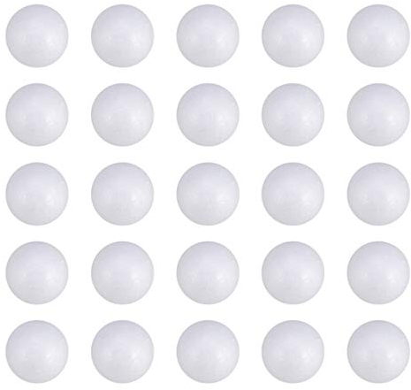 50 Stück Schaumstoff-Bälle, weiß, Styropor-Kugeln, Styropor-Kugeln, Weihnachtsblumen-Arrangement, Bastelbedarf, 6 cm