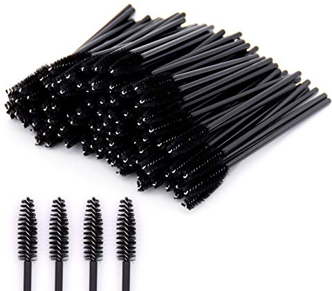 YMWALK 100 Stück Einweg-Wimperntuschenstäbe Schwarze Wimpernbürsten für Wimpernverlängerung Augenbrauenapplikator Kosmetische Make-up-Bürsten-Werkzeugsätze