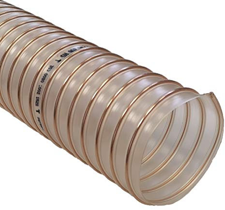 Heavy Duty Food Quality PU Flexible Ducting Hose, 50mm ID - Fully Antistatic Polyurethane - Dust & Fume Extraction, Woodworking, Ventilation, Flame Retardant (5m)