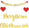 Herzlichen Glückwunsch Girlande Banner Hängende Deko Gratulation Banner Girlande für Geburtstag Abitur Abschluss Hochzeitsfeier Ruhestand