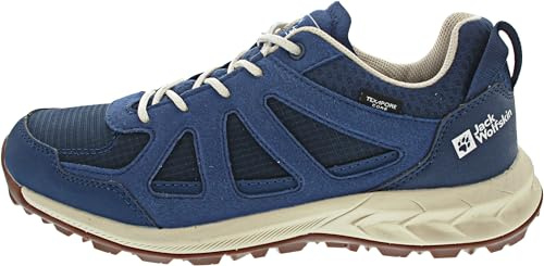 Jack Wolfskin Damen Woodland 2 Texapore Low W Sneaker, Dark Blue/Beige, 37.5 EU