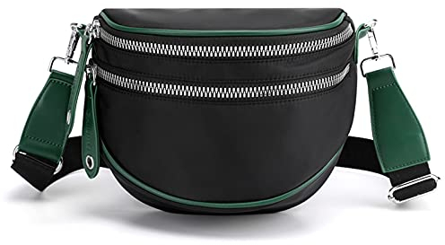 FANDARE Casual Schultertasche Backpack Sling Gürteltasche Brusttasche Jugendliche Leichte Umhängetasche Rucksack Sporttasche Herren Damen Reise Freizeit Outdoor Sports Nylon Wasserdicht Schwarz
