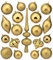 com-four® 19-teiliges Weihnachtsschmuck Set - Christbaumkugeln aus bruchsicherem Kunststoff für Weihnachten - Baumschmuck für den Christbaum (19-teilig - goldfarben)