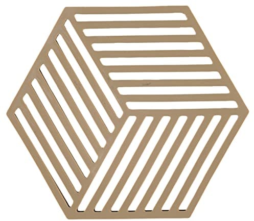 Zone Denmark - Dessous De Plat Hexagon en Silicone - Design GéoméTrique Moderne - Résistant À 250°C - Lave-Vaisselle - Dimensions 16 x 14 x 0,9 cm - Camel