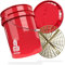 MAGIC BUCKET | Auto Handwäsche Bundle | Wascheimer mit passendem Eimer Deckel 5 US GALLONEN ca. 20 Liter | Mit Grit Guard Eimereinsatz Schmutzsieb | Waschset Rot/Gold
