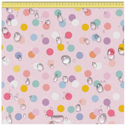 DreamRoots Segeltuch Wasserdicht - Polsterstoff Meterware 160 cm breit - Wasserabweisender Stoff 220 g/m2 600D - Markisenstoff Wasserdicht Meterware Pastel Confetti Dots Laufmeter