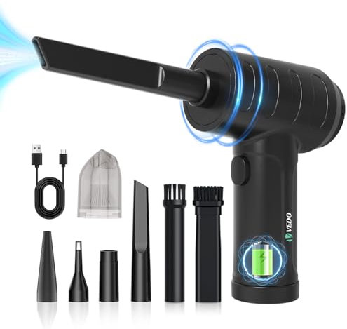 Electric Air Duster, Cordless Air Duster, 38000RPM Rechargeable Compressed Air Blower, Two Smart Starting Modes, Good Replacement for Compressed Air Can