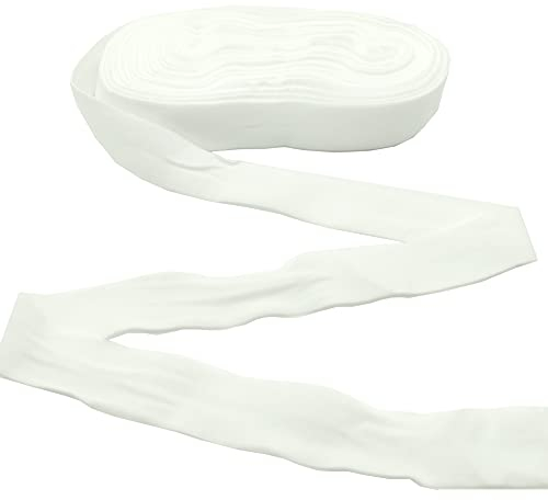 DHER Baumwollband nähen twill-band Einfassband Baumwolle Nahtband 10m Nähen Saumstreifen 2cm breit elastisches Saumband Kleidung gefaltetes elastisches Band unten Saumband Kleidungsstück (weiß)