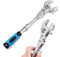 JTZXJJX Clé à cliquet réglable à tête flexible de 25,4 cm, multifonction à cliquet réglable qui peut pivoter et plier à 180 degrés