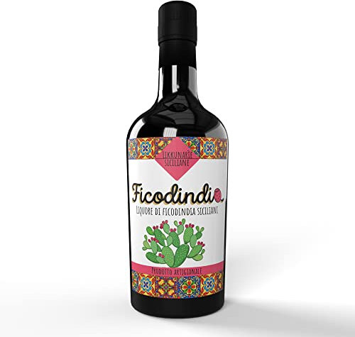 Likkunarìe Siciliane - Ficodindia - Bottiglia di liquore al Ficodindia da 50cl - Liquori Artigianali Siciliani