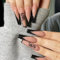 Luvadeyo 24Pcs Press on Nails Medium Length Fake Nails Acrylic Nails Ballet French