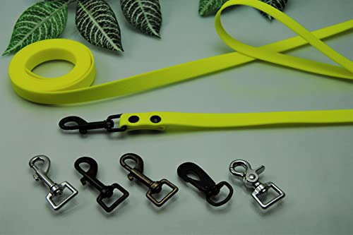 Hundeleine Gummi PVC Neon-Gelb 20mm x 15m ohne Schlaufe Schweden Haken Schleppleine Fährtenleine