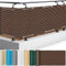 Balkon Sichtschutz 80 x 650 cm Windschutz Staubschutz Windschutz Matte mit Ösen und Kordel für Gartenzaun Balkonzaun, Taupe