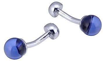 Epinki Hemd Manschettenknöpfe Herren, Kugel Manschettenknöpfe Herren Hochzeit, Manschettenknöpfe Silber Blau für Herren zur Hochzeit, Verlobung, Valentinstag, Jahrestag