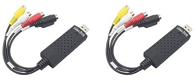 Lot de 2 convertisseurs audio/vidéo USB 2.0 - Adaptateur vidéo Easycap
