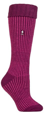 HEAT HOLDERS SOCKSHOP Ladies 2.3 TOG Thermal Boot Socks Pack of 1 (UK, Numeric, 4, 8, Regular, Regular, Fuchsia Red)