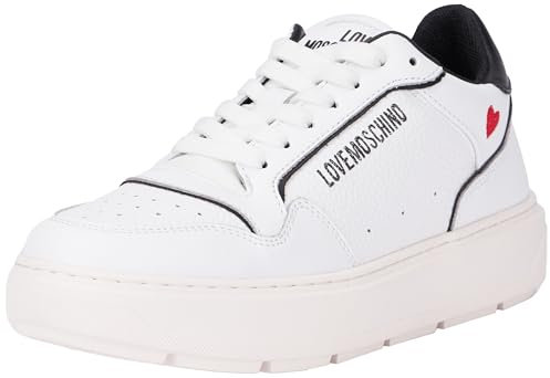 Scarpe Love Moschino sneaker in pelle bianco/ nero D25MO03 JA15144G1LJC110A 39