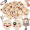 30mm Holzperlen mit Gesicht,Yueser 30 Stück Holzkugeln mit Gesicht für Sorgenwurm 30mm Holzperlen mit Gesicht Sorgenwürmchen Holzköpfe mit Gesicht Glückswürmchen Perlen mit Gesicht Holzkugeln mit Loch