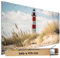 TRIOSK Sichtschutz Garten Dekoration Plane groß mit Motiv Leuchtturm Strand Düne Motivbanner Blickdicht für Terrasse Zaun Gartenzaun Gartenposter PVC Zaunblende 340x173 cm