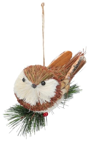 GOOHOCHY 1Stk Vogelaufhänger aus Stroh Außendekoration Haushaltswaren Strohornamente Strohgirlandendekoration weihnachtsdeko Modelle handgefertigte Vogel-Hängedekoration künstlich