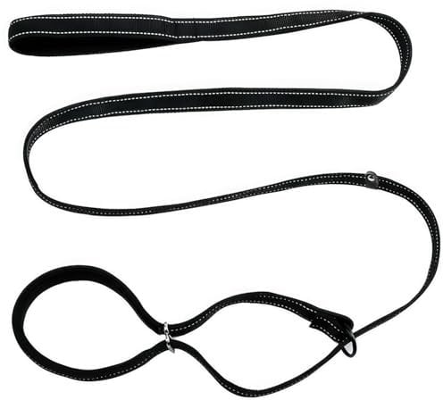 Figure of 8 Dog Lead with Soft Comfy Padded Loop Handle and Nose Pads - Reflective, Adjustable for Small, Medium & Large Dogs (2.5 x 180cm)