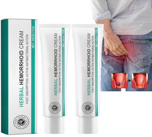 2PC Herbal Hemorrhoid Cream, Hämorrhoiden Zäpfchen,Herbal Hemorrhoids Cream For Men And Women, Anal-creme Schnelle Linderung Von Hämorrhoiden Und Analfissuren, Hämorrhoiden Salbe