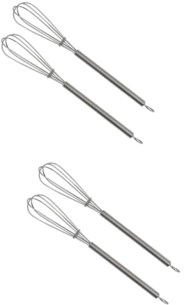 KONTONTY 4 Stück Salon-Handmixer Rührer für Haarfärbemittel Rührbesen zum Färben von Haaren hair color spray Friseur Werkzeug pürierstab Mixer für Haarfarbe Schneebesen aus Edelstahl