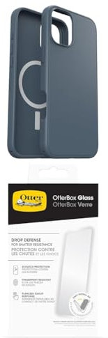 OtterBox Symmetry Series MagSafe Case for iPhone 16 Plus, Shockproof, Drop proof, Protective Thin Case, 3x Tested to Military Standard, Blue and Screen Protector