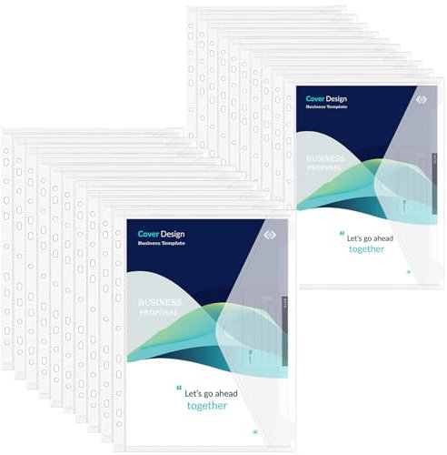 Fhlbestyu 20 oder 10 Stück Dokumentenmappe A4, Dokumententasche A4 zum Abheftbar Wasserdicht, Sammelmappen für Dokumente Organisieren mit 11 Lochrand Binderlöcher, Klettverschluss, Etikettentasche