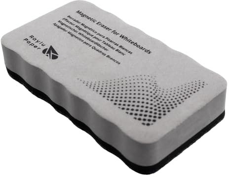 RAYLU PAPER - Borrador Magnético para Pizarras Blancas, Limpiador de Rotuladores de Borrado en Seco, Lavable y Ligero, Agarre Ergonómico, Accesorio Esencial para Oficinas y Escuelas