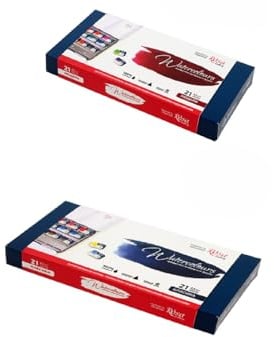 AEROGRAFANDO compatibile con 21 colori + 7 spazi vuoti Rosa Gallery Acquerello MODERN + 21 colori + 7 spazi vuoti Acquerello CLASSIC
