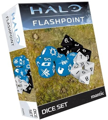 mantic Halo: Flashpoint Dice Booster | Additional Custom Dice Set for the Halo Miniatures Game