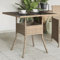 KLYEON Table de Jardin Dessus en Verre Beige 80x80x75cm résine tressée,Table de Jardin carrée en résine tressée Beige avec Dessus en Verre Mobilier de Jardin