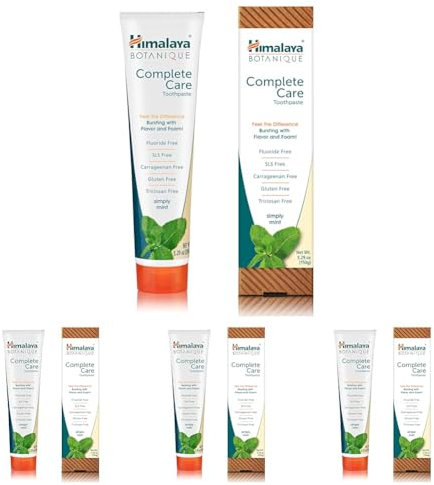 Himalaya Botanique Simply Mint Complete Care Toothpaste Refreshing Mint Flavour | Strong Teeth | Healthy Gums | Fresh Breath - 150g (Packung mit 4)