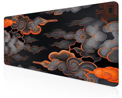 Gaming Mauspad günstige Wolken Mauspad, Gaming Mousepad groß, mit Wasserdicht Rutschfester Vernähten Kanten schreibtischunterlage, verbessert Präzision und Geschwindigkeit 60x30 cm Z-409