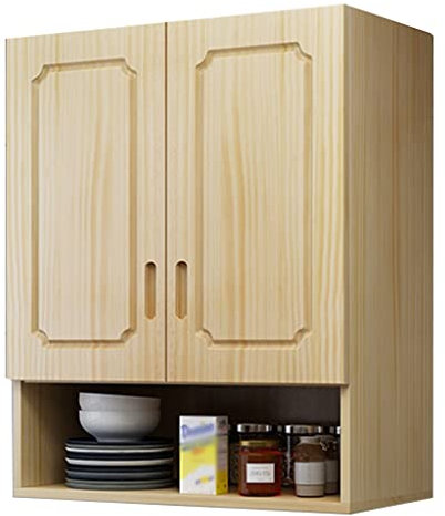 TWHZSAI Küchenschrank, Wandschrank, Holzschrank, Wandmontage, Badezimmer-Medizinschrank, Aufbewahrung mit Türen für Schlafzimmer, Balkonschrank (Farbe: Holz, Größe: 80 x 70 x 40 cm)