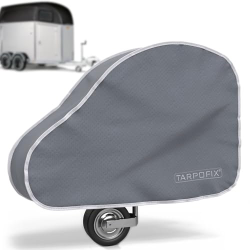 Tarpofix® Deichselabdeckung Pferdeanhänger | Deichselhaube Anhänger mit Doppel-Klickverschluss | Anhängerkupplung Abdeckung Wasserdicht | Universal PKW Deichselschutzhaube Anhängerdeichsel (Grau)