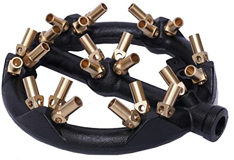 Chinesischer Wok 110000 BTU Jet Brenner - Erdgasgrill - 20 G1/2 Aufsätze rund - Gusseisen Körper mit Messingaufsätzen