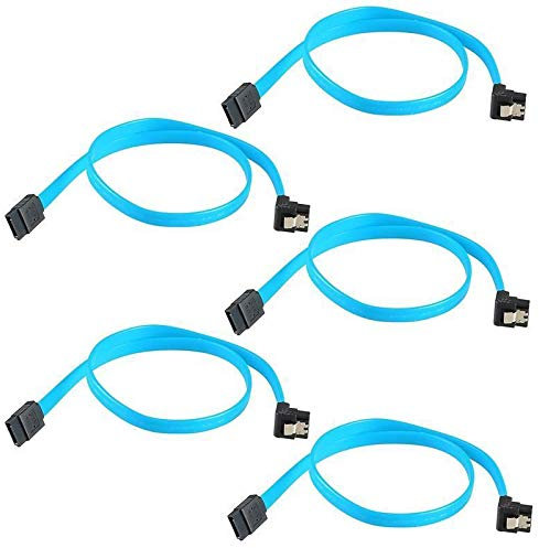 Vjsujehgy 5 Piezas 18 Pulgadas SATA 3.0 Cable SATA3 III 6GB / S áNgulo Recto 90 Grados para Disco Duro HDD