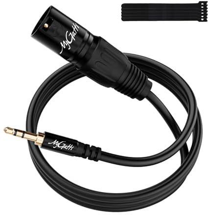 Mygatti 1m Cavo XLR a Jack da 3.5mm, bilanciato Stereo 1/8 TRS maschio a 3 Poli XLR maschio, 26AWG OFC-Drahtkern per iPhone, iPod, tablet, telefono cellulare, laptop ecc.+5 fascette per cavi