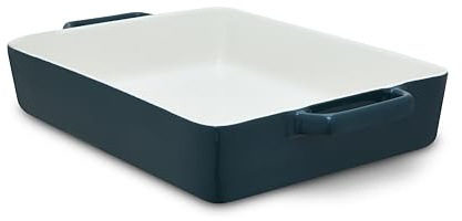 Barbary & Oak Nattura 38cm Rectangular Baking Dish, Made from Strong Stoneware, Smooth Glaze Interior, Easy Grip Handles, Dishwasher Safe, Agave, BO875021AGV